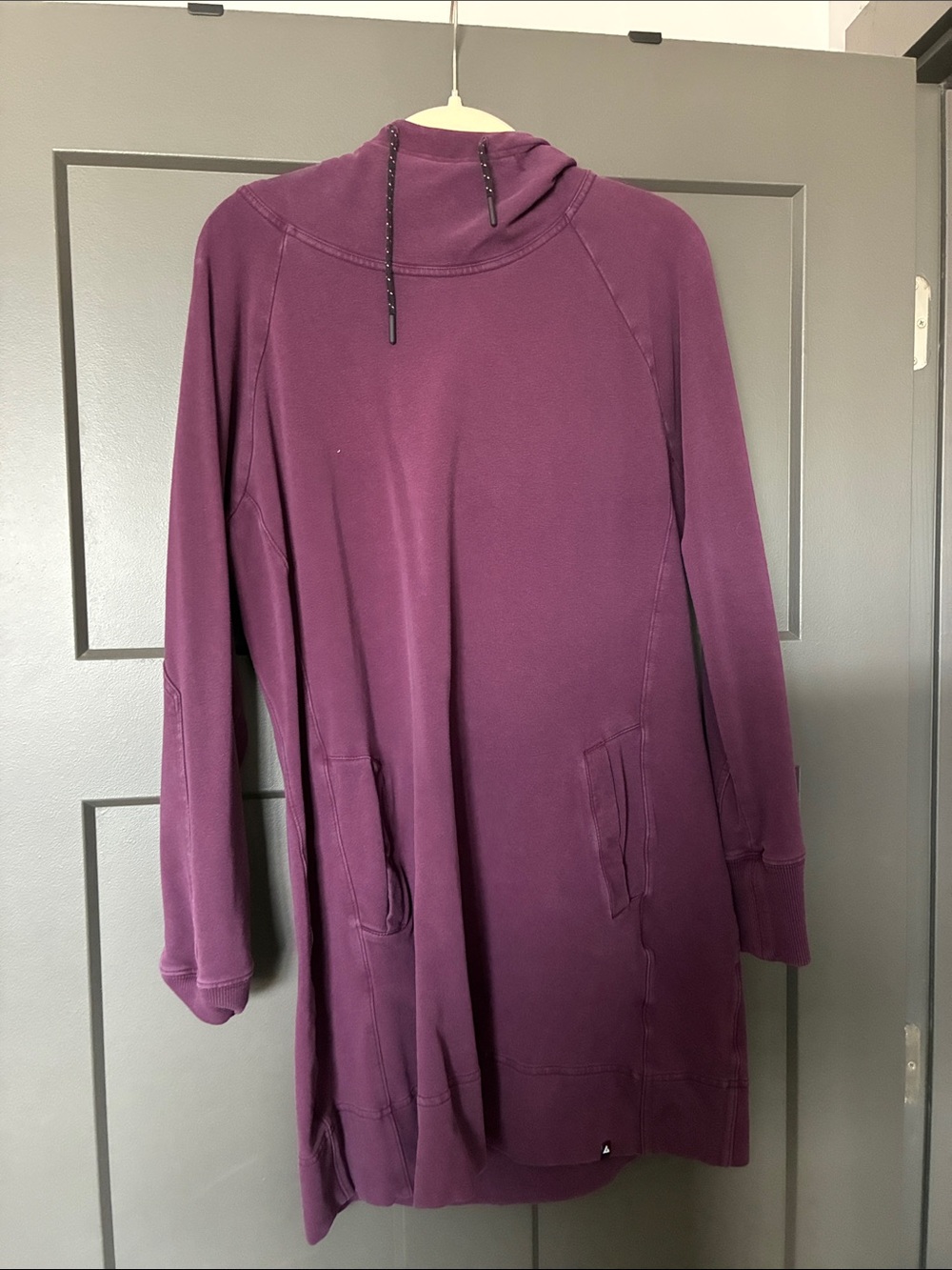 American Giant Hooded Long Pullover Coatigan - Plum